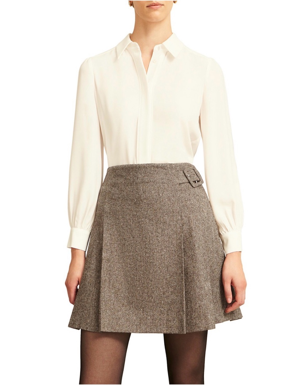 Hobbs London Pleated Belted Mini Skirt